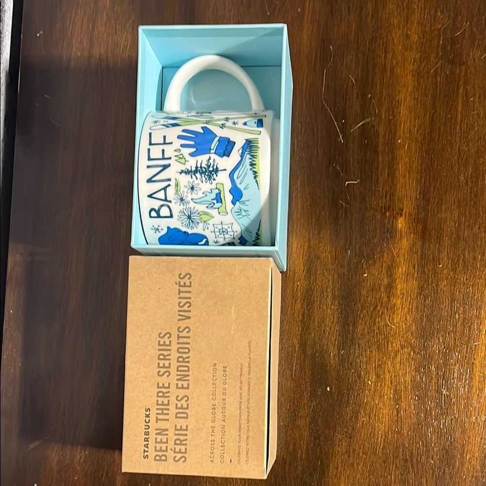 Banff Mug with Blue and White Design